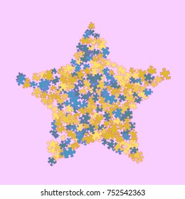 Vector Confetti Background Pattern. Element of design. Color puzzles on an pink background