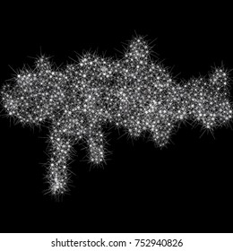 Vector Confetti Background Pattern. Element of design. Silver stars on a black background