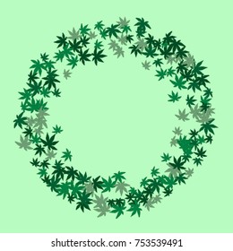 Vector Confetti Background Pattern. Element of design. Colored leaves on a green background