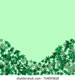 Vector Confetti Background Pattern. Element of design. Colored leaves on a green background