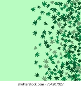 Vector Confetti Background Pattern. Element of design. Colored leaves on a green background
