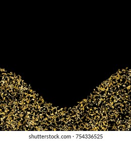 Vector Confetti Background Pattern. Element of design. Golden musical signs on a black background