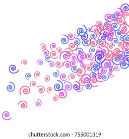 Vector Confetti Background Pattern. Element of design. Colored spirals on a white background