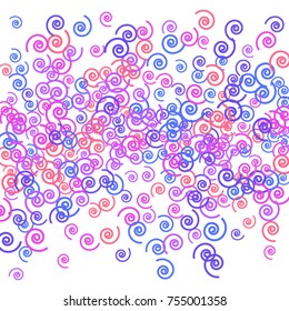 Vector Confetti Background Pattern. Element of design. Colored spirals on a white background