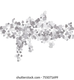 Vector Confetti Background Pattern. Element of design. Silver hearts on a white background