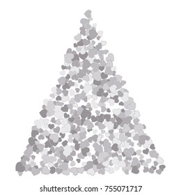 Vector Confetti Background Pattern. Element of design. Silver hearts on a white background