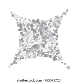 Vector Confetti Background Pattern. Element of design. Silver hearts on a white background