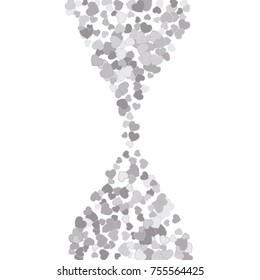Vector Confetti Background Pattern. Element of design. Silver hearts on a white background