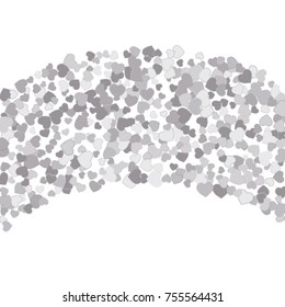 Vector Confetti Background Pattern. Element of design. Silver hearts on a white background
