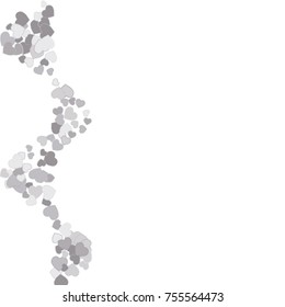 Vector Confetti Background Pattern. Element of design. Silver hearts on a white background