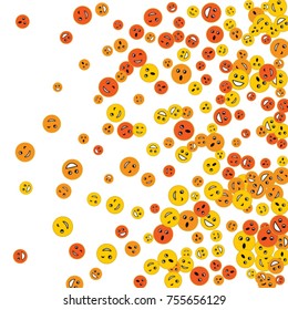 Vector Confetti Background Pattern. Element of design. Colored emoticons on a white background