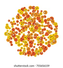 Vector Confetti Background Pattern. Element of design. Colored emoticons on a white background