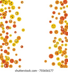 Vector Confetti Background Pattern. Element of design. Colored emoticons on a white background