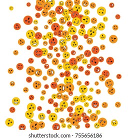 Vector Confetti Background Pattern. Element of design. Colored emoticons on a white background