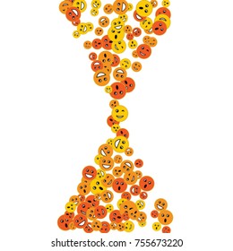 Vector Confetti Background Pattern. Element of design. Colored emoticons on a white background