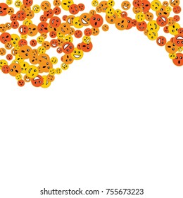 Vector Confetti Background Pattern. Element of design. Colored emoticons on a white background