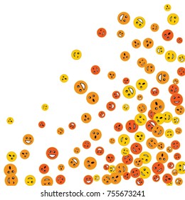 Vector Confetti Background Pattern. Element of design. Colored emoticons on a white background