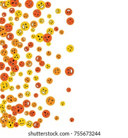 Vector Confetti Background Pattern. Element of design. Colored emoticons on a white background