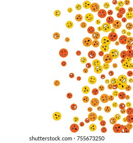 Vector Confetti Background Pattern. Element of design. Colored emoticons on a white background