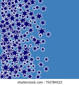 Vector Confetti Background Pattern. Element of design. Blue snowflakes on a blue background