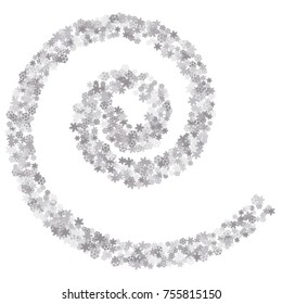 Vector Confetti Background Pattern. Element of design. Silver snowflakes on a white background