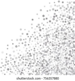 Vector Confetti Background Pattern. Element of design. Silver snowflakes on a white background