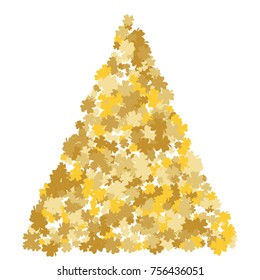 Vector Confetti Background Pattern. Element of design. Golden clover leaves on white background