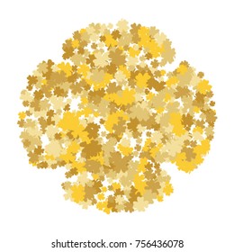 Vector Confetti Background Pattern. Element of design. Golden clover leaves on white background