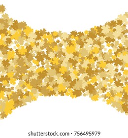 Vector Confetti Background Pattern. Element of design. Golden clover leaves on white background