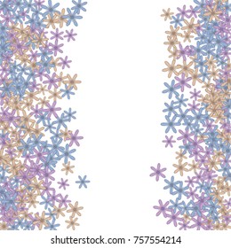 Vector Confetti Background Pattern. Element of design. Colored flowers on white background 