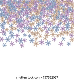 Vector Confetti Background Pattern. Element of design. Colored flowers on white background