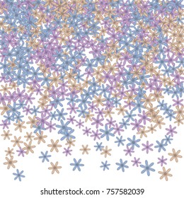 Vector Confetti Background Pattern. Element of design. Colored flowers on white background