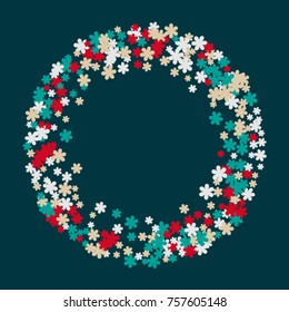 Vector Confetti Background Pattern. Element of design.  Colored flowers on a turquoise background