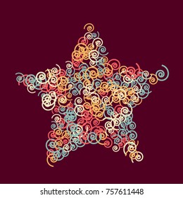 Vector Confetti Background Pattern. Element of design. Color spirals on a claret background