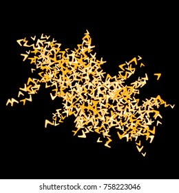 Vector Confetti Background Pattern. Element of design. Gold arrows on a black background