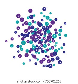 Vector Confetti Background Pattern. Element of design. Colored buttons on a white background
