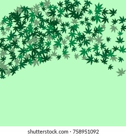 Vector Confetti Background Pattern. Element of design. Colored leaves on a green background
