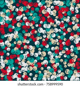 Vector Confetti Background Pattern. Element of design. Colored stylized berries on a turquoise background