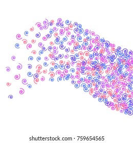  Vector Confetti Background Pattern. Element of design. Colored spirals on a white background