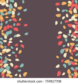 Vector Confetti Background Pattern. Element of design. Colored leaves on a purple background