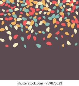 Vector Confetti Background Pattern. Element of design. Colored leaves on a purple background