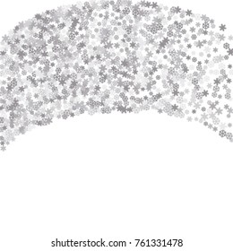 Vector Confetti Background Pattern. Element of design. Silver snowflakes on a white background