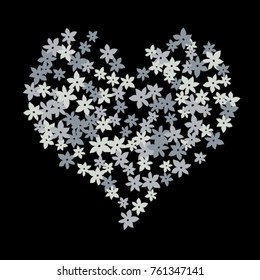 Vector Confetti Background Pattern. Element of design. Colored flowers on white background