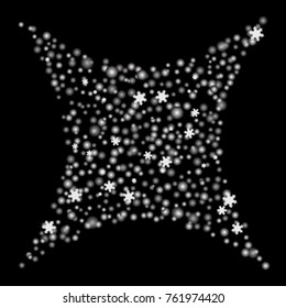 Vector Confetti Background Pattern. Element of design. Snow on a black background