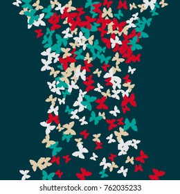 Vector Confetti Background Pattern. Element of design. Colorful butterflies on a turquoise background