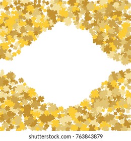 Vector Confetti Background Pattern. Element of design. Golden clover leaves on white background