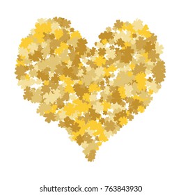 Vector Confetti Background Pattern. Element of design. Golden clover leaves on white background