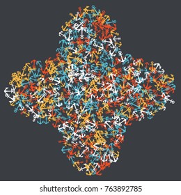 Vector Confetti Background Pattern. Element of design. Color anchors on a gray background