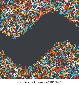 Vector Confetti Background Pattern. Element of design. Color anchors on a gray background