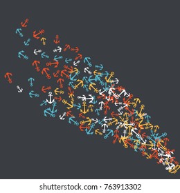 Vector Confetti Background Pattern. Element of design. Color anchors on a gray background